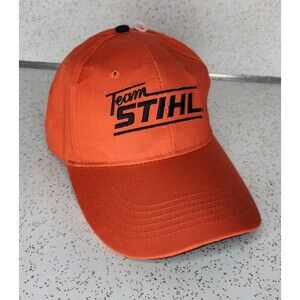 Team Stihl Outdoors Strapback Hat Adjustable Blaze Orange Cap OSFA New